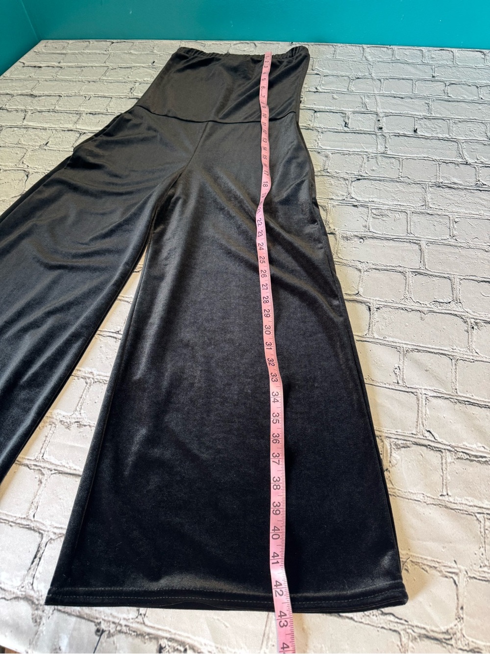 Eliza J Black Velvet Strapless Wide-Leg Cropped Leg Jumpsuit Evening Size Small - Picture 4 of 12